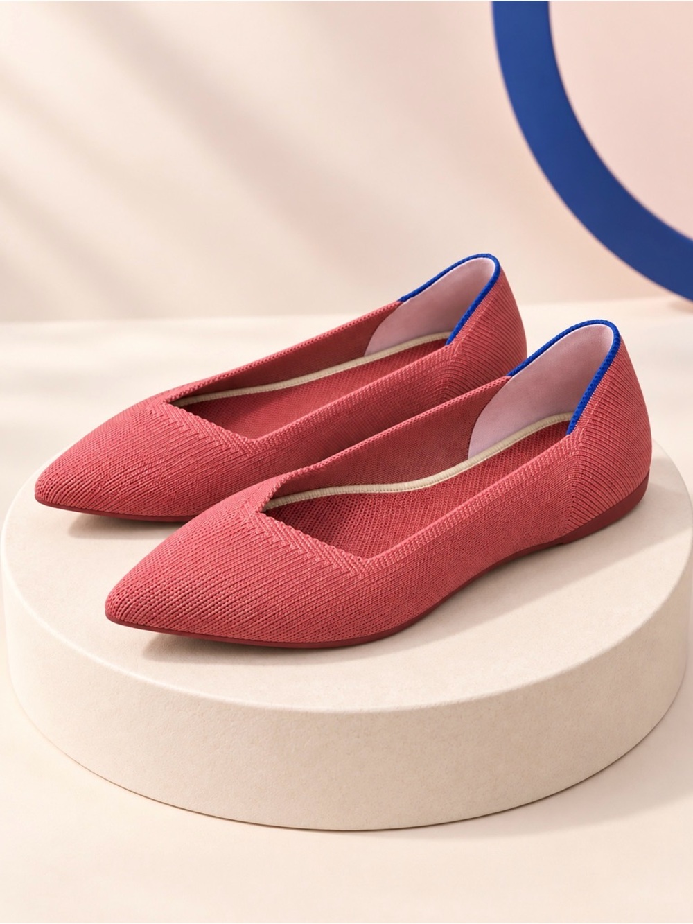 Rothy’s The Point Petal Pink Blue Halo Flats Women’s 9.5 Retired